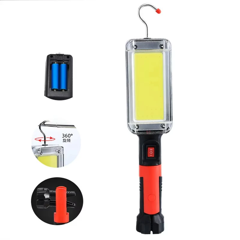 1PCS Work Light Portable Lamp Hook Magnet Camping Lamp High Low COB USB Rechargeable 18650 Flashlight Torch Work Waterproof