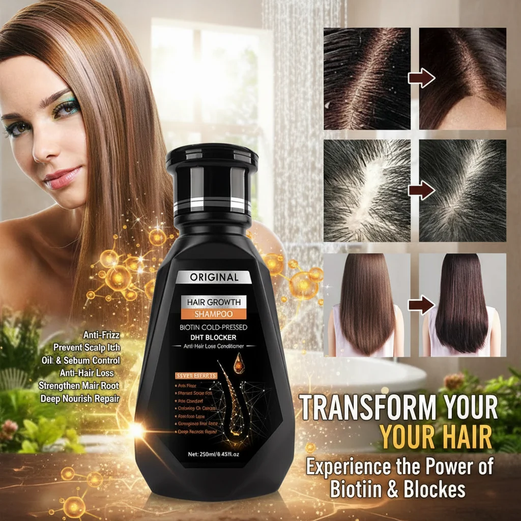 

250ml Ginger Hair Shampoo - Natural Hair Cleaning And Strengthening Hair Care Product