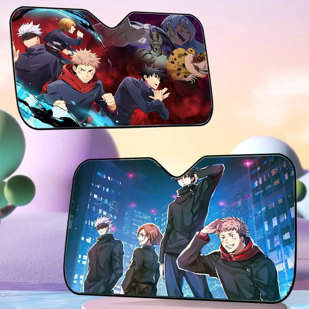 

Anime Jujutsu-Kaisen Car SunShade Window Sunshade Sunblock Front Windshield Hood Interior Front Baffle Double Ring Sunshade