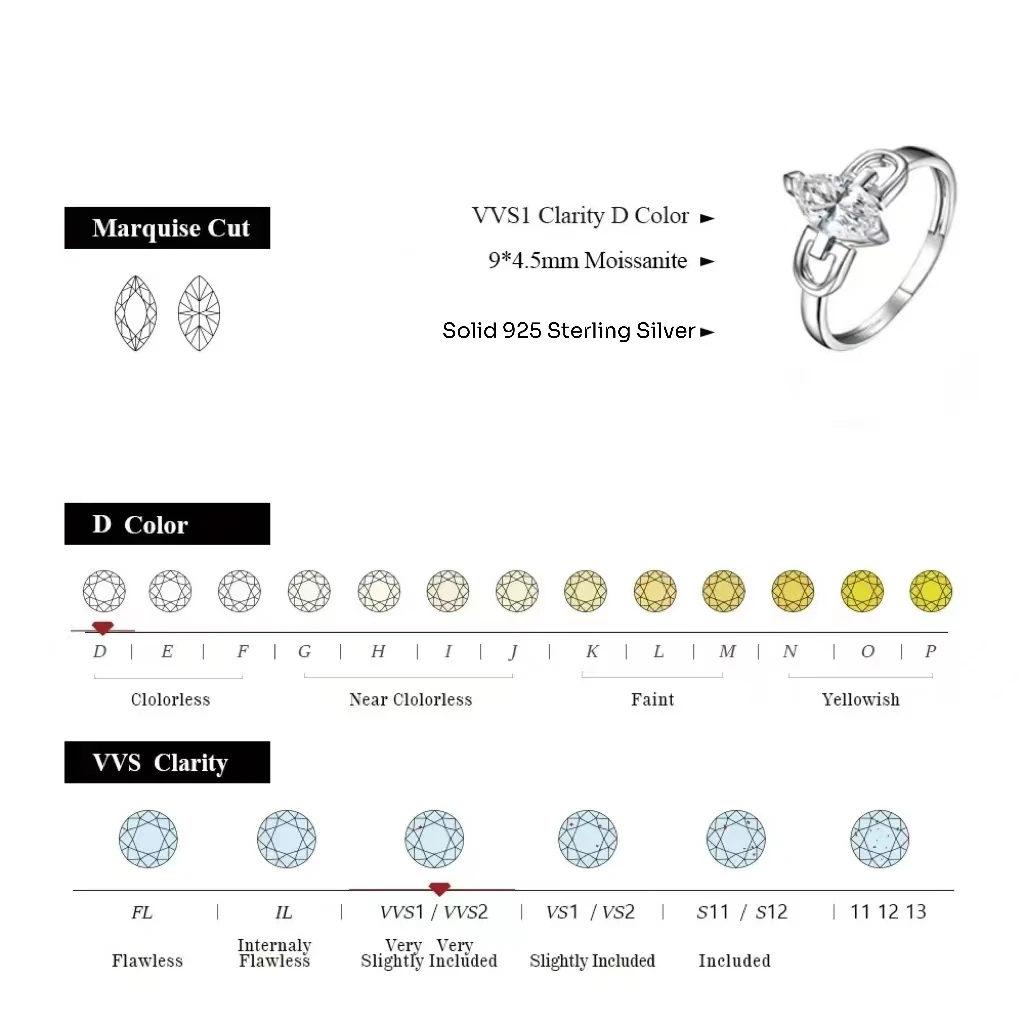 CHARMING New Cut 9*4.5mm Luxury Moissanite Ring for Women Fashion Finger Rings Engegament Wedding Fine Jewelry Pass Diamond Test