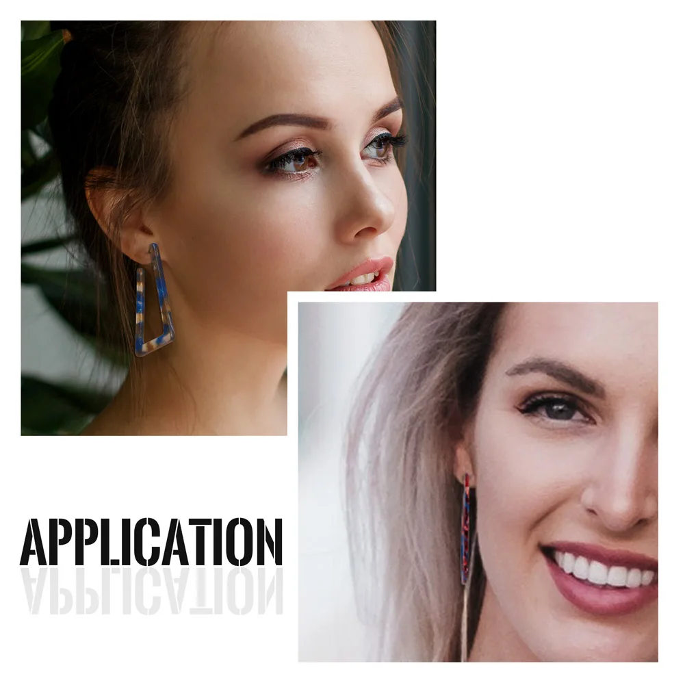 Kissitty 7 Style Mixed Color Cellulose Acetate Half Hoop Earrings For Women With Plastic Ear Nut Handmade Earring Supplies Kit
