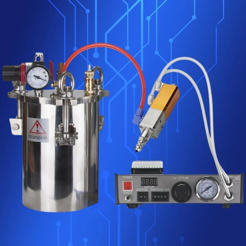 Free Shipping Whole Dispenser Set 1pc Quality Glue Dispensing Machine With Pressure Tank 2L & Pneumatic Valve