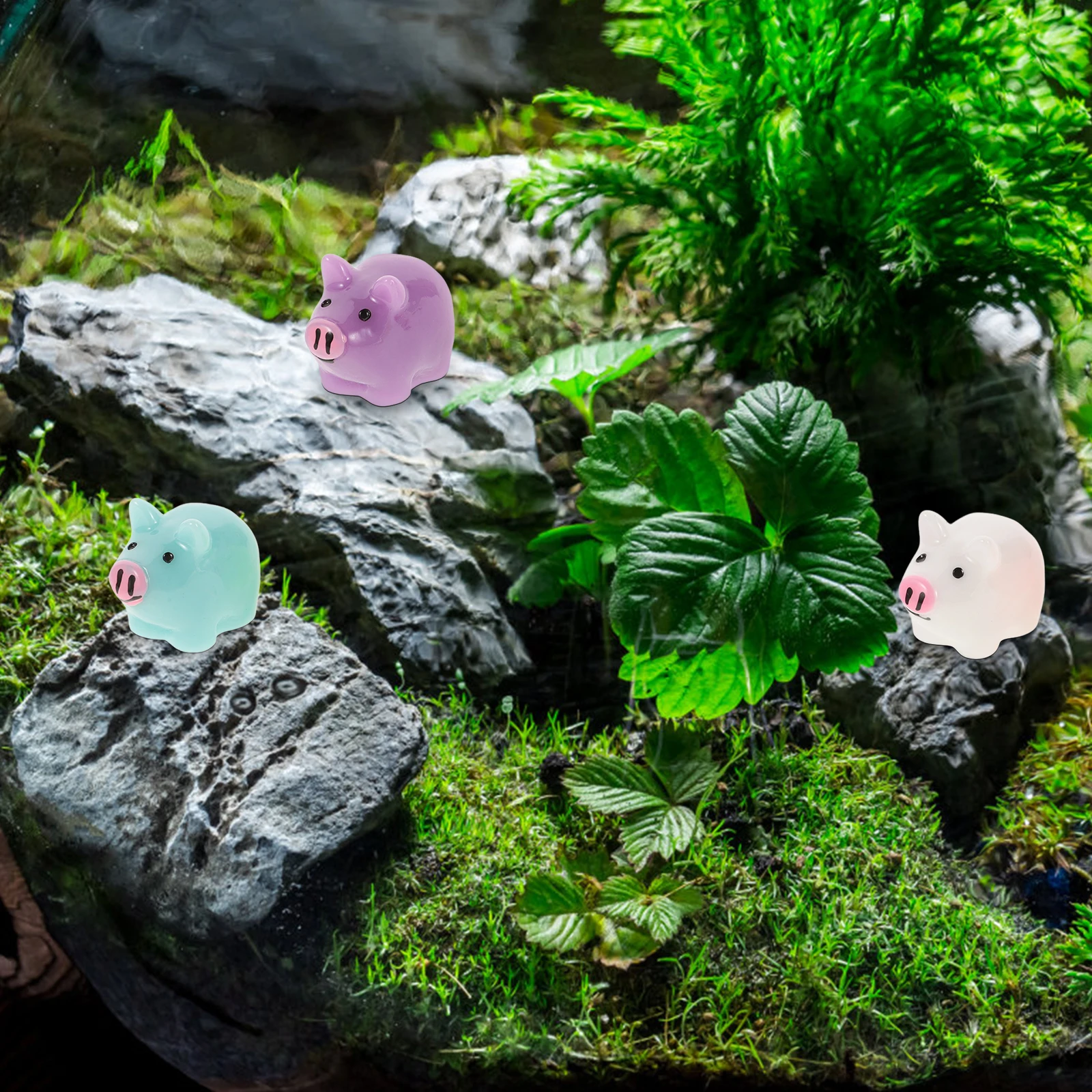 

30pcs Small Miniature Piggy Resin Craft Miniature Animal Figurines Cute Animal Decoration Desktop Garden Home Office Bonsai