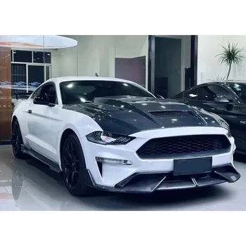 For TF Style Carbon Fiber Front Bonnet Engine Hood for Ford Mustang 2018-2023 Model Years