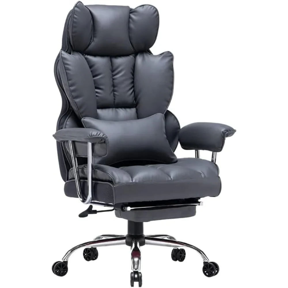 

Desk Office Chair,PU Leather Computer Chair, Executive Office Chair with Leg Rest and Lumbar Support