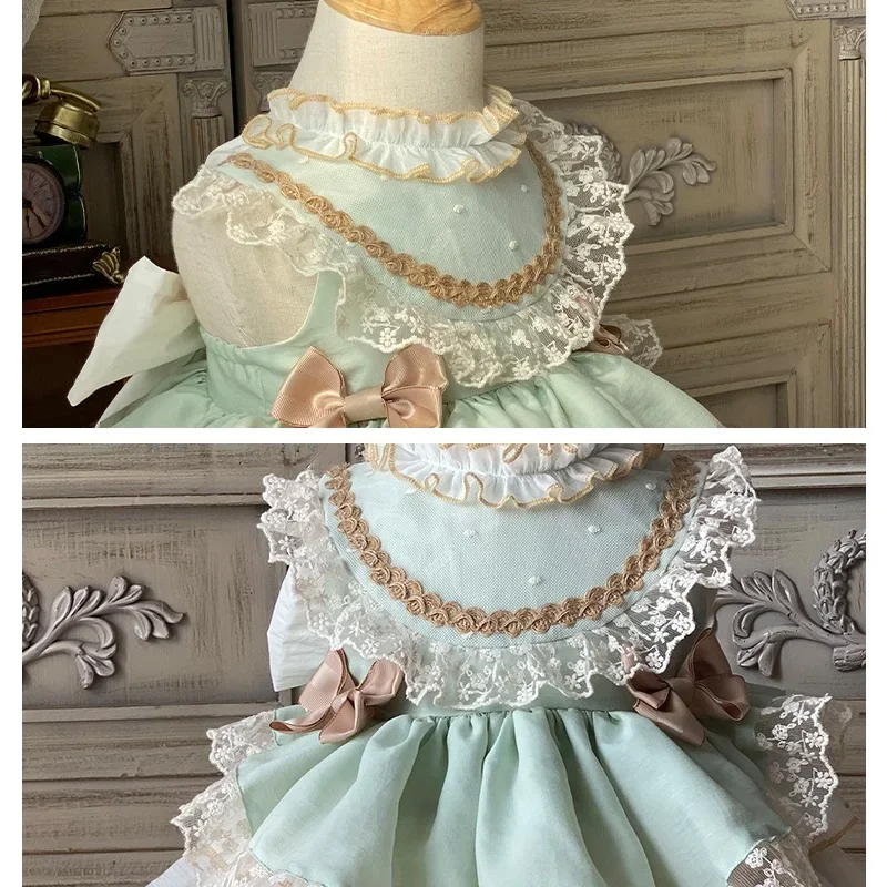 2023 Girls Birthday Dress Spain Court Lolita Infant Girls Princess Dress Baby Party Wedding Dress Baptism Clothes for Girls New