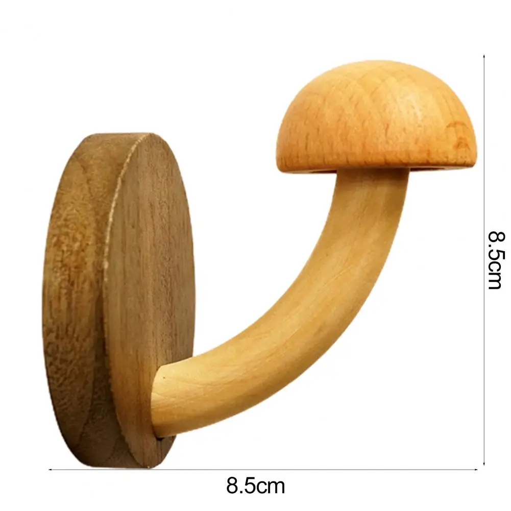 Gancho De Parede De Cogumelo De Madeira Decorativo, Resistente, Sem Cabide De Broca, Gancho Para Toalhas, Sacos, Banheiro, Suprimentos De Cozinha