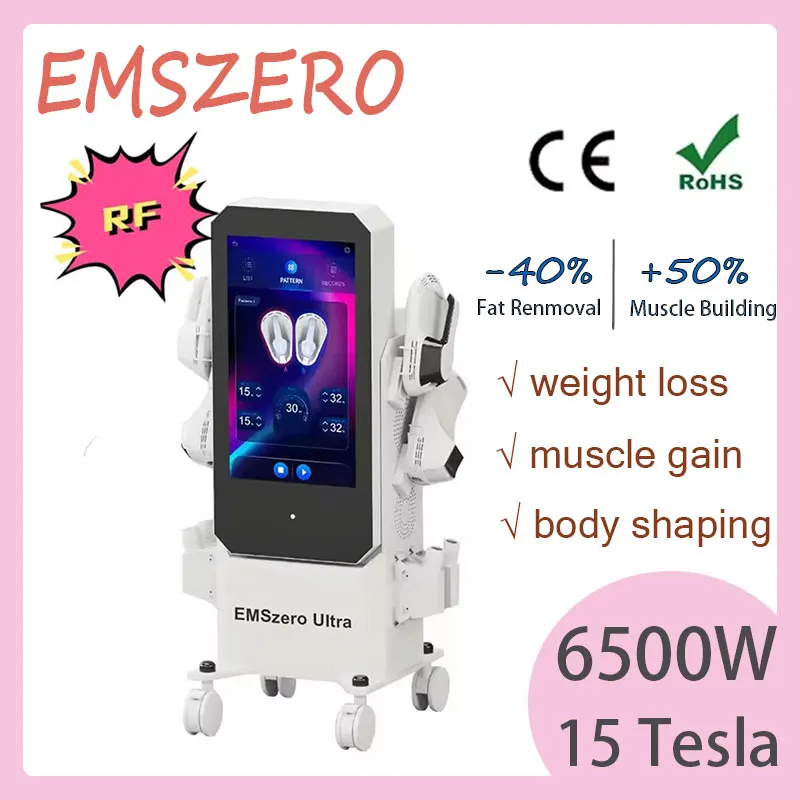 Professional 6500W 15 Tesla EMSZERO shaping EMS muscle and fat reduction RF shaping beauty device