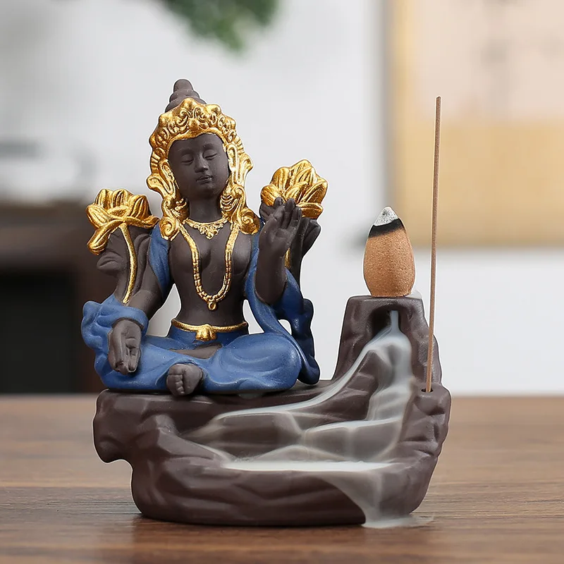 

Дзен-монах, медитация, благовония с обратным потоком, сандаловое дерево, агаровое дерево, горелка для ароматерапии, домашний декор, можно отправлен в один шт.