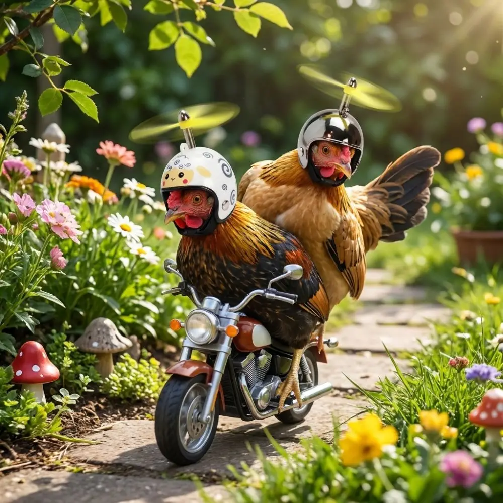 

Sun Protection Pet Parrot Safety Helmet with Propeller Motorcycle Style Chicken Protective Hat Plastic Waterproof