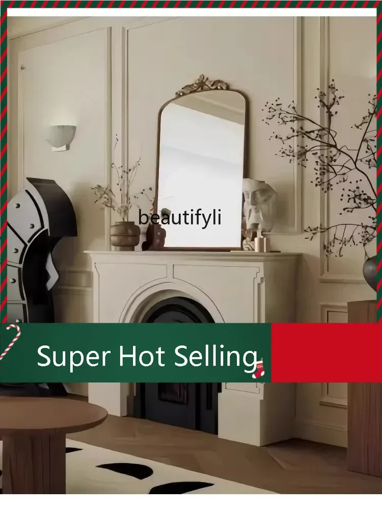 

D071 Simple solid wood creative fireplace modern complete storage cabinet entrance American sheltered fireplace cabinet