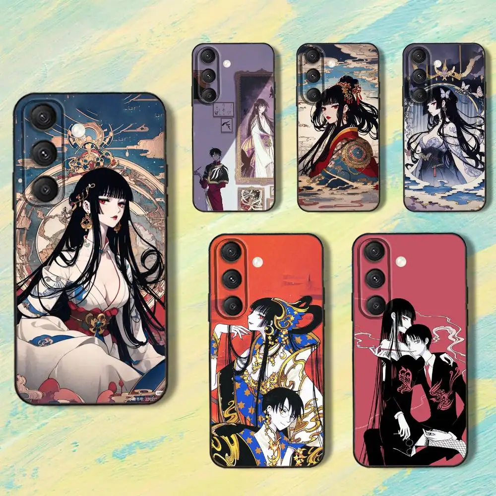 Casing Ponsel COOL H-HOLiC-ES untuk Samsung S22,S24,S25,S23,S20,S30,S21,Ultra,Plus,5G,Fe,Lite Penutup Ponsel Silikon Hitam