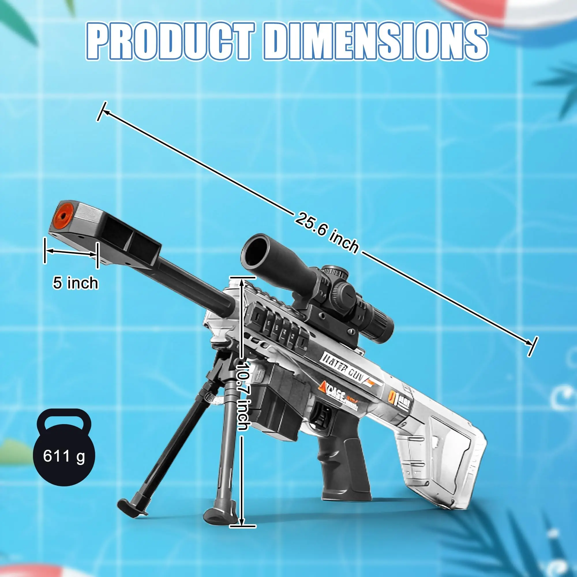 

Electric Water Gun Toy Barrett Model Continuous Shooting Automatic Water Pistol Squirt Toys Summer Outdoor Game Toys For Boys