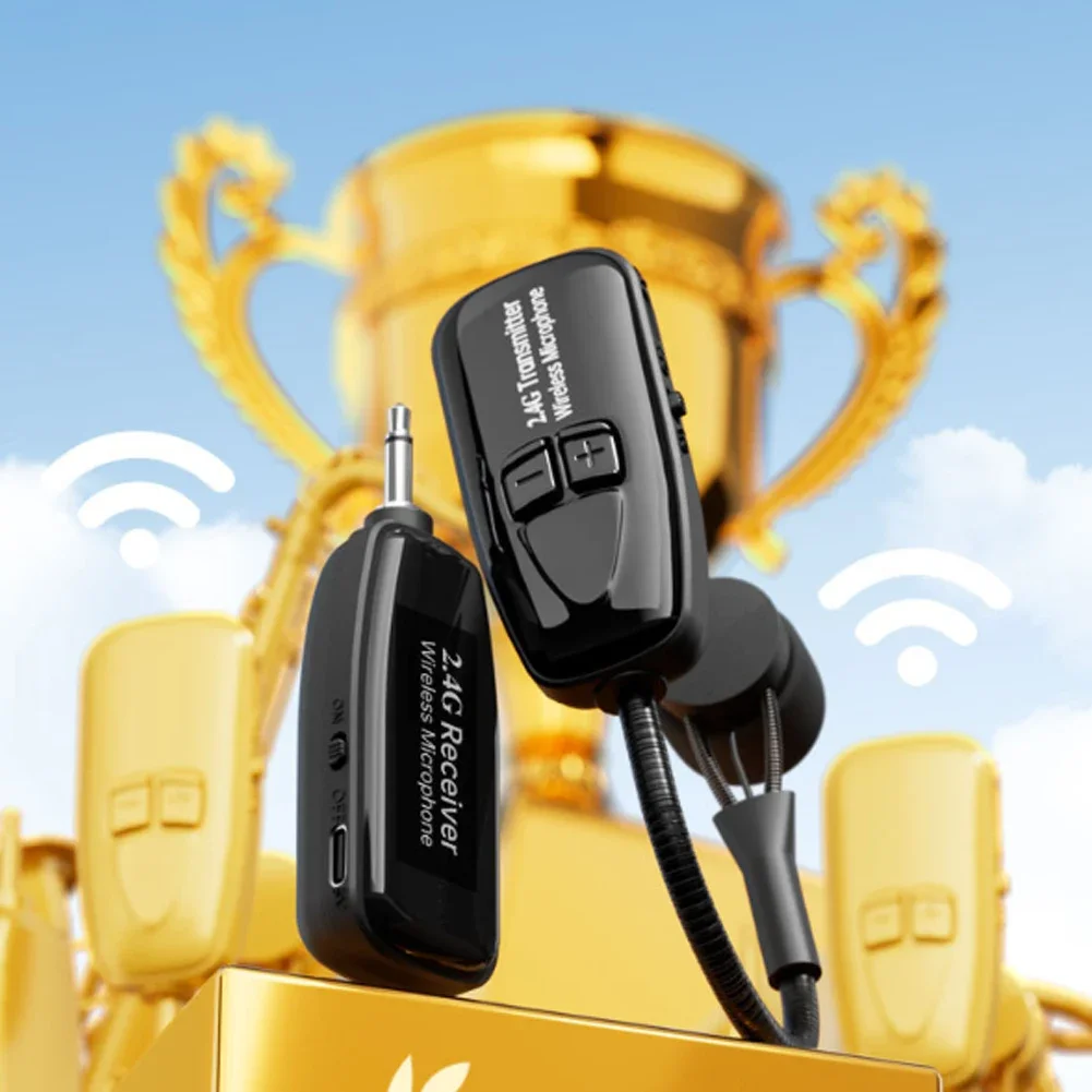 

2.4G Wireless Clip-on Lapel Condenser Microphone 30m Range Musical Instruments Microphone Great for Trumpets Trombone