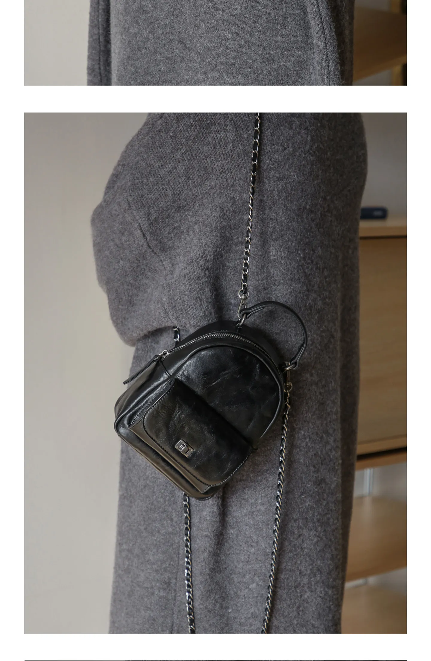 PNDME modischer, handgefertigter, hochwertiger Damen-Rucksack aus Rindsleder der ersten Schicht, kleiner Rucksack für Outdoor-Partys, luxuriöser Damen-Rucksack aus echtem Leder – Detail 11