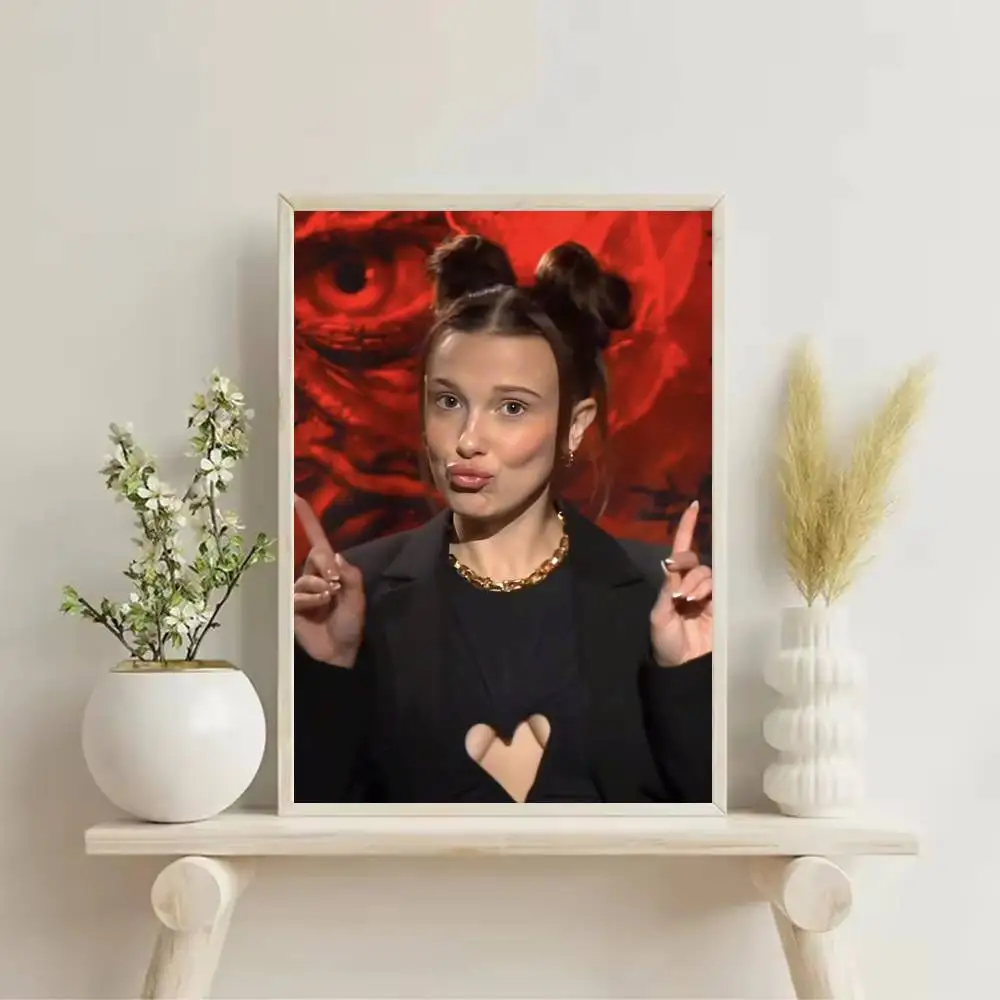 Millie Brown Stranger Poster Self-adhesive Art Waterproof Paper Sticker Coffee House Bar Room Wall