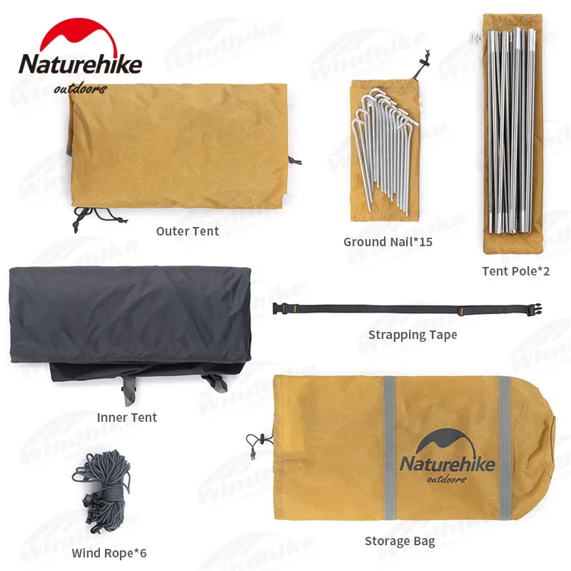 Naturehike P Series Camping Tent Outdoor Ultralight 2 3 4Persons UPF50+Portable Tent Aluminum Poles Waterproof Hiking Beach Tent