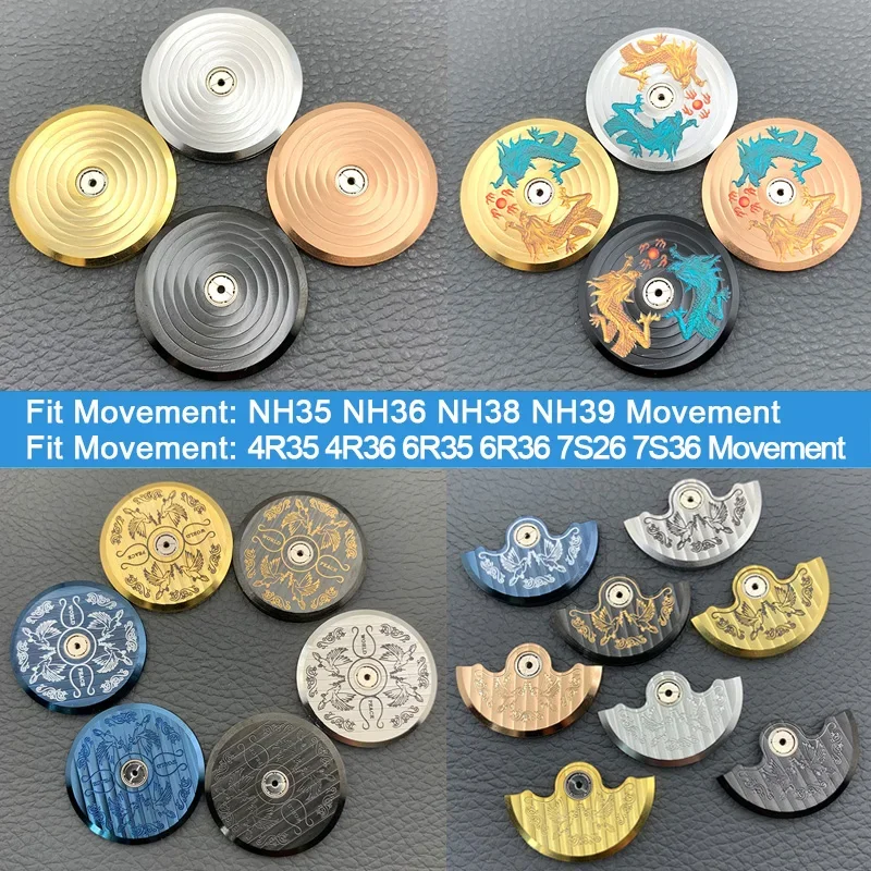 NH35 Series Automatic Movement Rotor Fit NH38 NH39 4R 7S NH35 Movement Pendulum Oscillating Weight Hammer Automatic Rotor Part