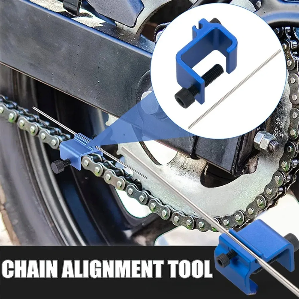 2PCS Motorcycle Chain Alignment Tool - Heavy Duty Chain Straightener for Dirt Bike/ATV, Adjuster & Repair Kit with Guide