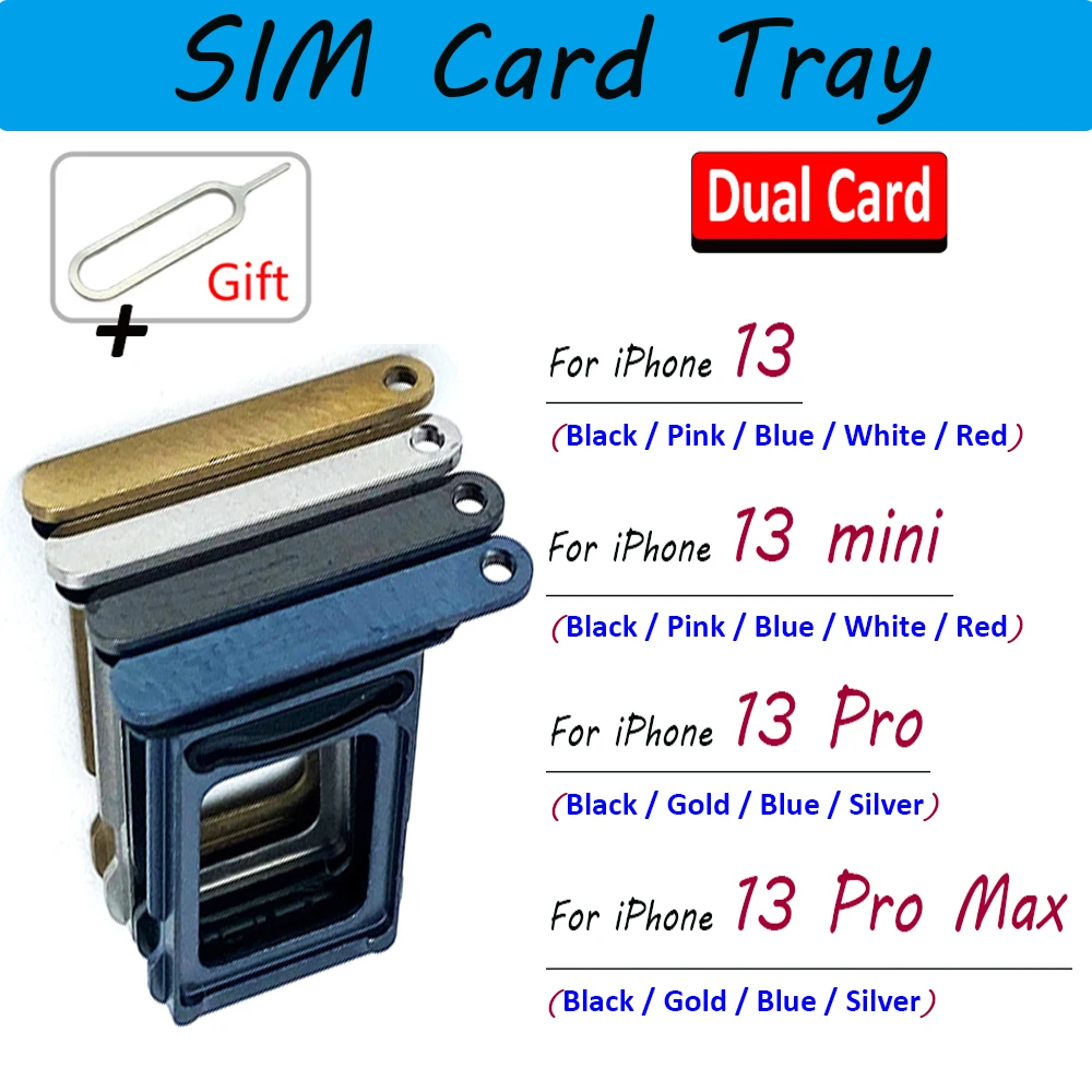 

НОВЫЙ держатель для карт Micro SIM, лоток для чипа, слот для ящика, адаптер, гнездо для iPhone 13/13 mini/13 Pro/13 Pro Max + Pin
