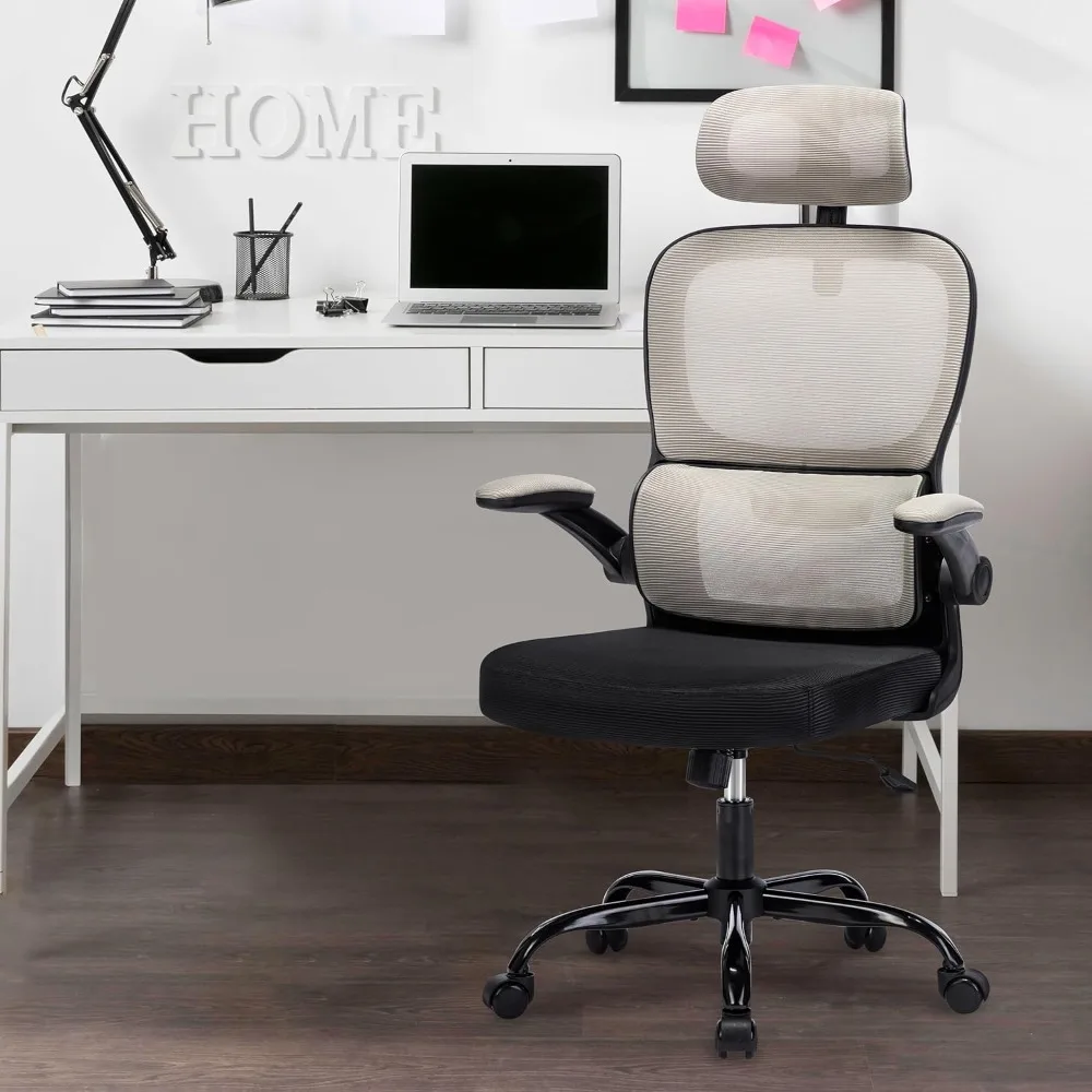 Silla de oficina ergonómica con reposacabezas, silla de escritorio con respaldo alto, sillas de computadora de malla para oficina en casa Con ajustable