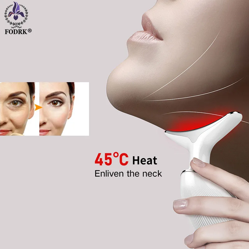 Beauty Health LED 7 Color Face Machine cura della pelle sollevamento del collo dispositivo di bellezza massaggiatore viso antirughe del collo ringiovanimento della pelle