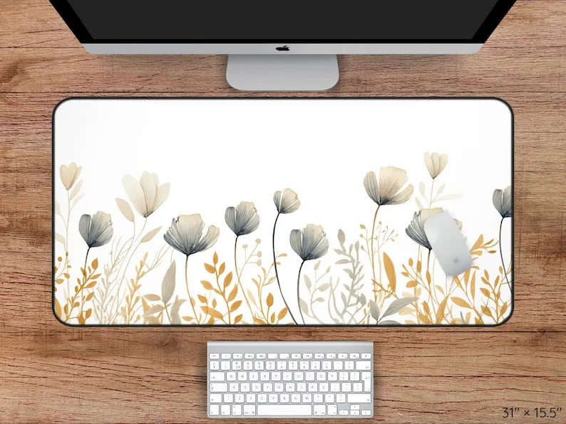 

New-style Plant-themed Desk Mat, Non-slip and Waterproof Gaming Mouse Pad,gaming Desk Decoration Mat,a Perfect Gift for Friends.