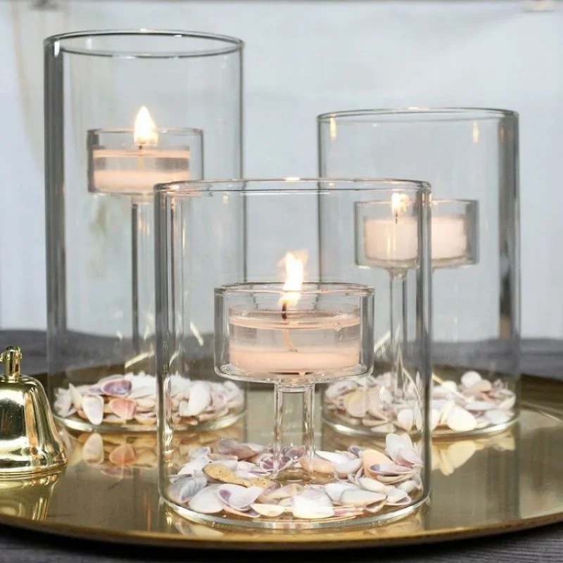 

Pack Of 3 Glass Candle Holder For Wedding Centerpieces Modern Tealight Candle Holders For Dining Room Decor Candleholders