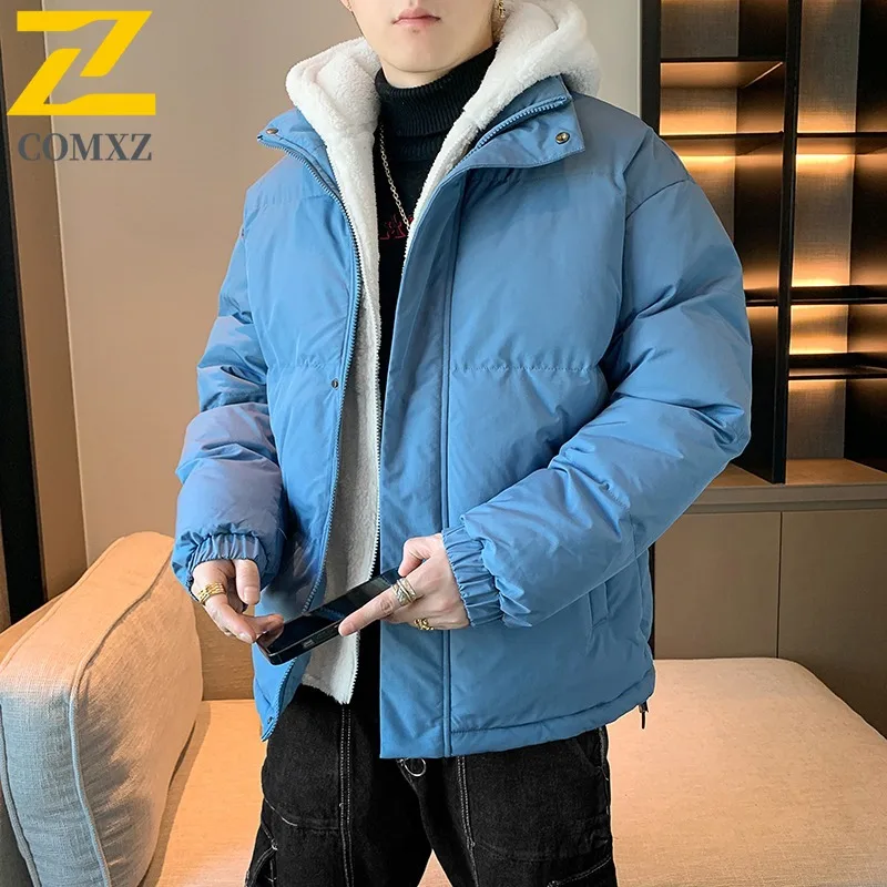 

COMXZ Мужская куртка для хлеба 2025, теплая куртка для катания на лыжах, зимняя приключенческая флисовая куртка из ягненка, уличная дорожная зимняя куртка с толстым дизайном