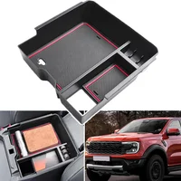 Caja de almacenamiento para reposabrazos de coche, bandeja organizadora de consola, soporte para Ford Ranger & Ranger Raptor 2024 2025 2026, accesorios interiores de freno de mano eléctrico