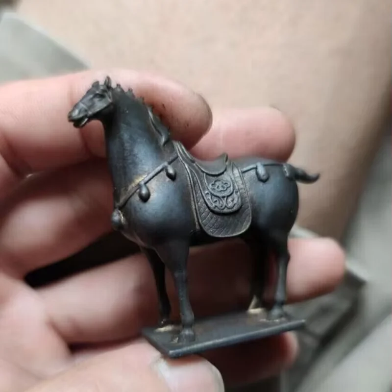 Chinese Old Bronze Copper Statue Hand Carved Horse Antique Collection of Folk Crafts