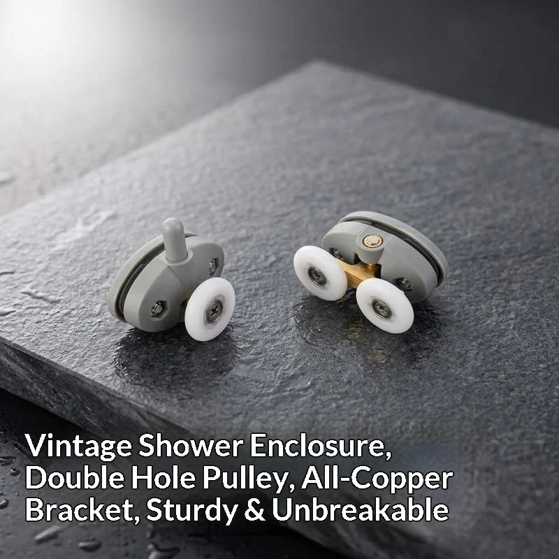 Bathroom Glass Door Upper Lower Pulleys Arc-shaped Shower Door Sliding Pulling Old-fashioned Swinging Double Wheel Accessories