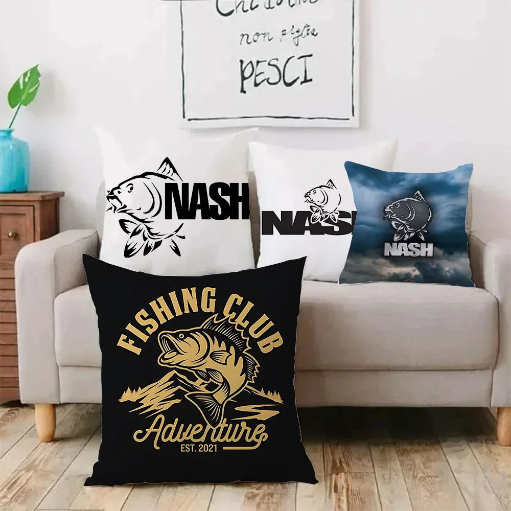 Pillow Covers Cool Nash Fishing logo Sofa Decorative Home Double-sided Printing Short Plush Cute Cushion Cover