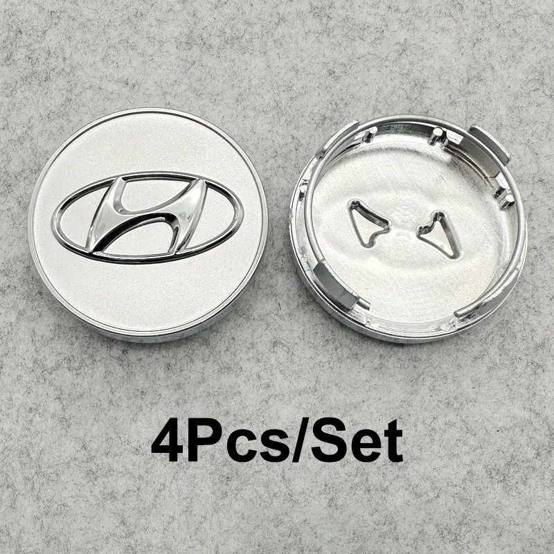 4 stuks 60mm wieldoppen met logo voor Hyundai Palisade Bayon Tucson Inster NEXO Creta i30 i20 i10 Grand