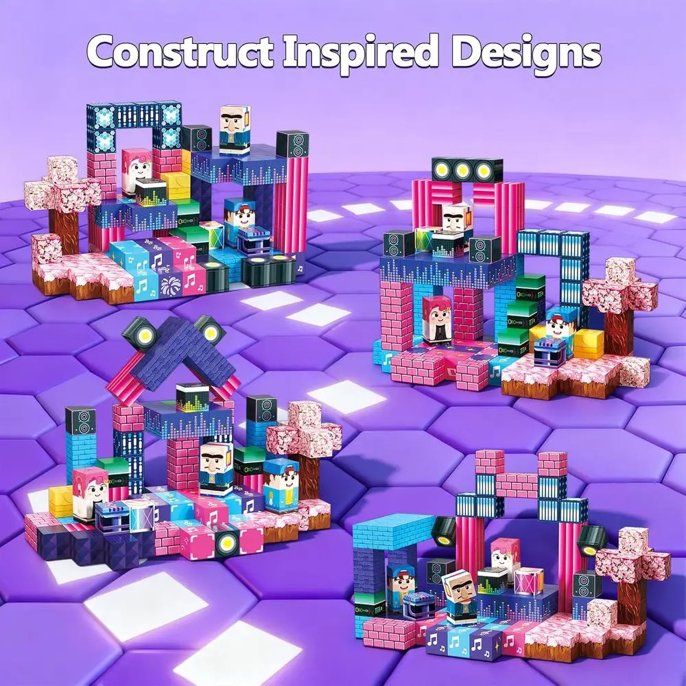 مجموعة مكعبات بناء مغناطيسية 120 قطعة للأطفال من سن 4 إلى 12 سنة، هدية حسية مثالية للأميرة للفتيات - مثالية لعيد الميلاد والولادة