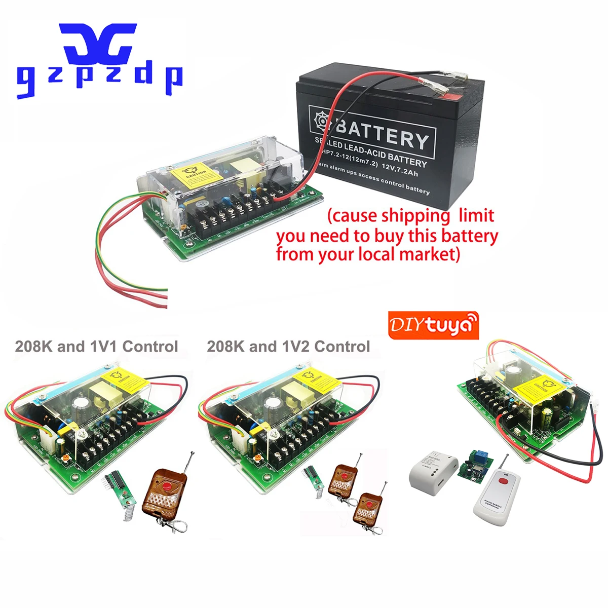 12V5A Back Up Battery Function Switching Adapter Door Lock Access Control Power Supply Unit with DIY tuya Remote Control