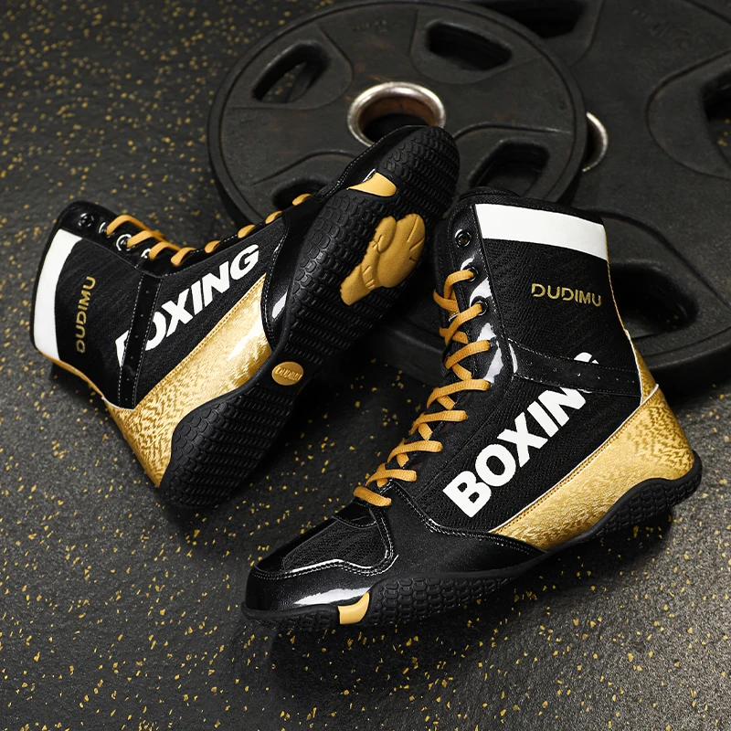 Nuevos zapatos de boxeo profesionales, zapatillas de boxeo de lujo para hombres, zapatos de boxeo de lucha para mujeres y niños, lucha ligera para exteriores