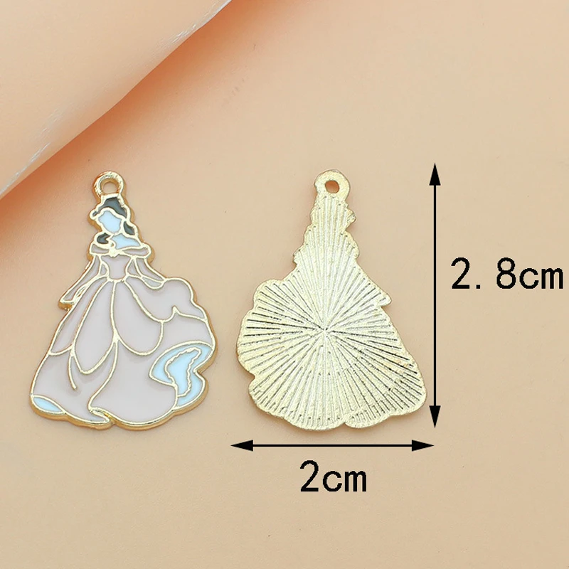 10pcs Fashion Jewelry European And American Drip Oil New Cartoon Princess And Prince Pendant Suitable For Boys And Girls Party J