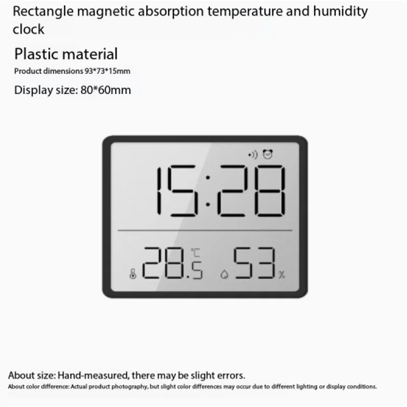 Ultra Thin Alarm Clock LCD Large Screen Digital Temperature Hygrometer Simple Alarm Clock Magnetic Design Desk Decoration Clocks