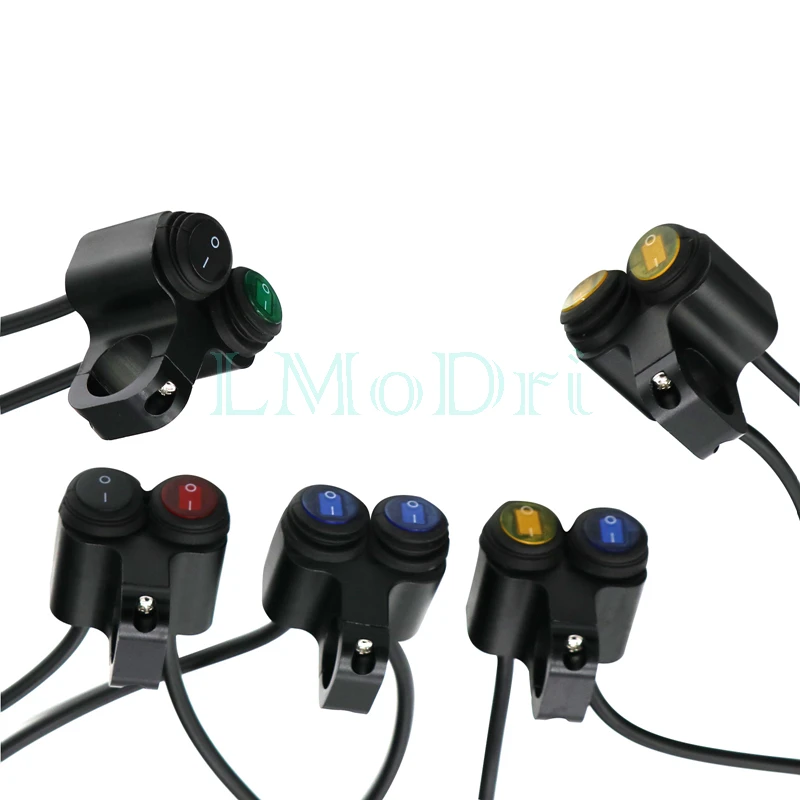 LMoDri Motorcycle Handlebar Switch 2 Control Buttons Motorbike 22mm 7/8\