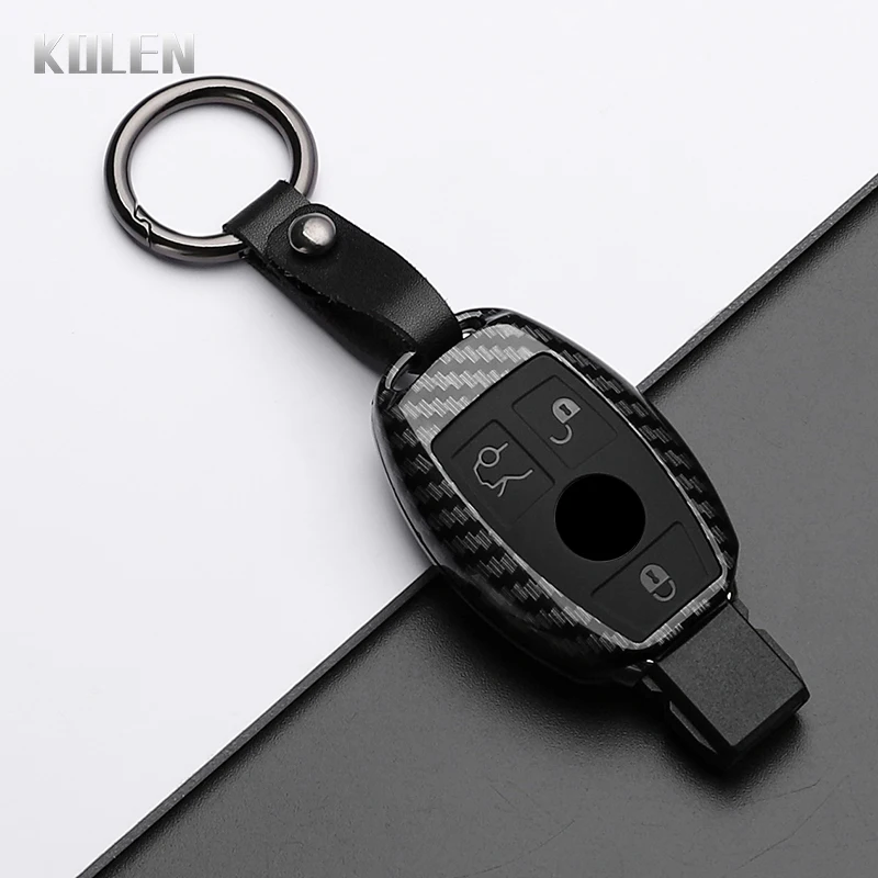 ABS Carbon Faser Stil Auto Schlüssel Fall Abdeckung Für Mercedes Benz A B C E Klasse GLS GLA GLK GLC CLS CLA AMG W204 W205 W212 W463 W176