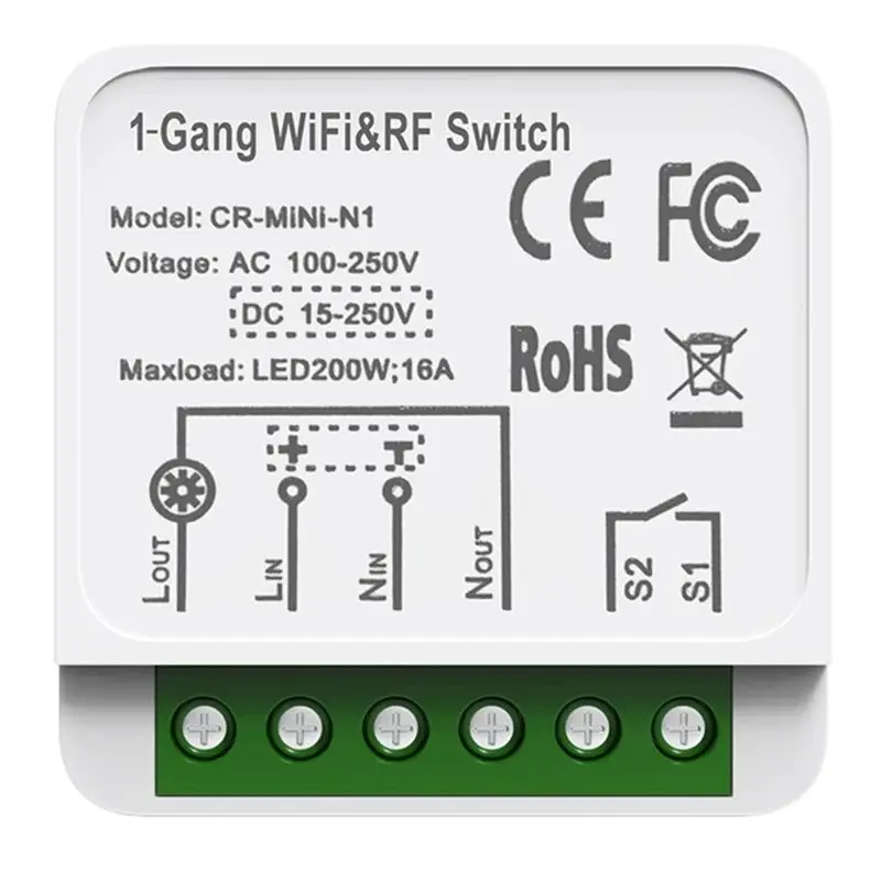 A84X-Tuya Wifi RF433 Smart Switch Module With Remote Control Home Automation DIY MINI Breaker Relay For Alexa Smart Easy Install