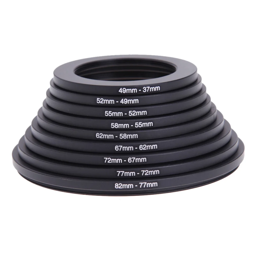 18pcs Camera Lens Up Down Step Rings Universal Metal Filter Adapter Connector Cameras Fittings Photography Accessory