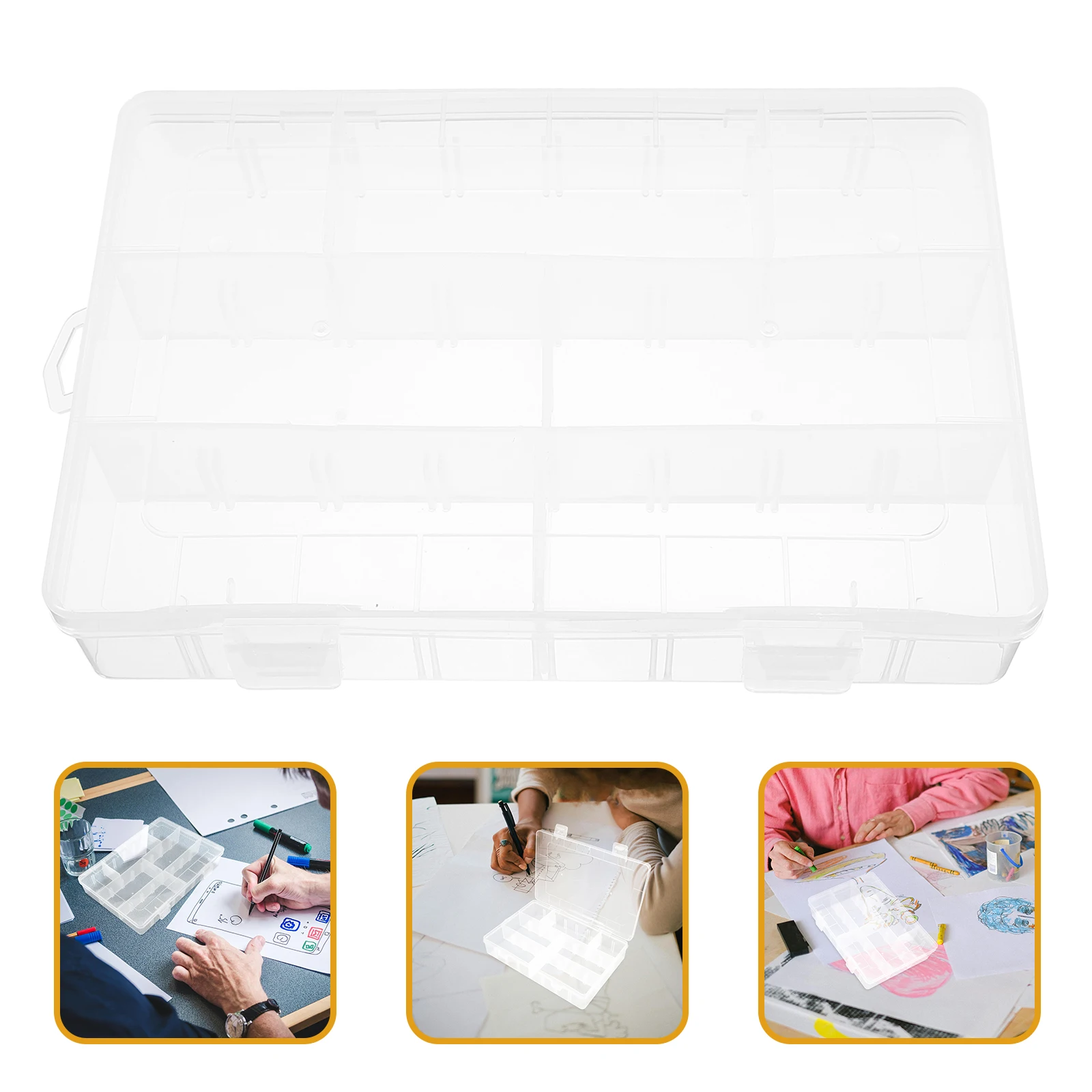 

Sturdy Plastic Pencil Box For Students Teachers Durable Art Supplies Organizer With Lid Big Capacity Storage Case For Pens