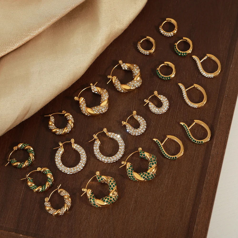 Punk Hip-Hop Metal Round Circle Earrings Party Jewelry  Fashion Gold Color Geometric U-Shape Hoop Earrings for Women