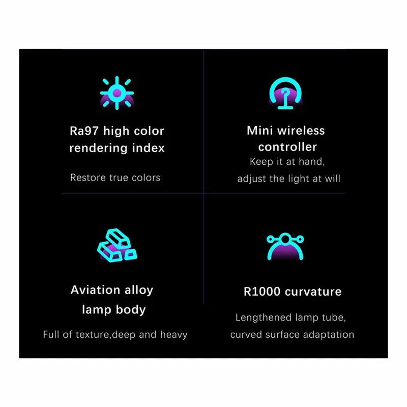 

*ONE DAY RA97 Curved Monitor Light RGB Color Sound-Sensitive Music PC Hanging Game Dimming Eye-Care Wireless Remote Control(A)