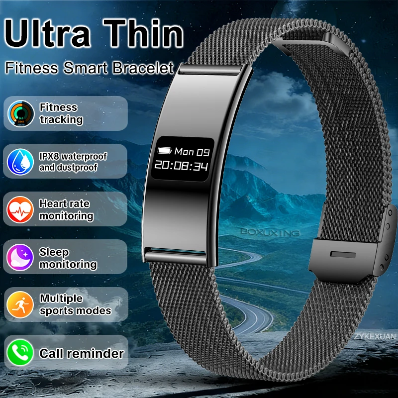 Fitness Tracker Smart Bracelet Men IPX8 Waterproof Heart Rate Sleep Monitor Outdoor Sport Pedometer Smartwatch For Android IOS