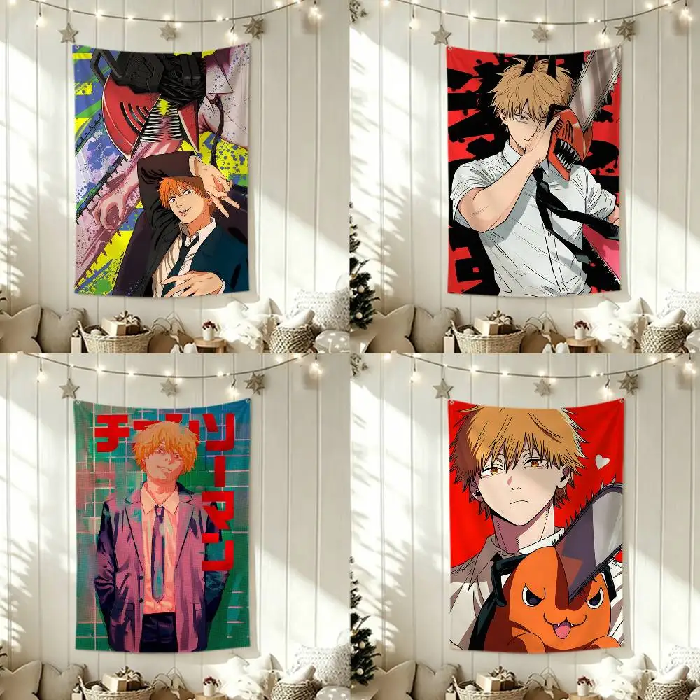 C-Chainsaw-man Denji   Flags Wall Hanging Tapestry Outdoor Garage Room Decorative flag Background Blanket
