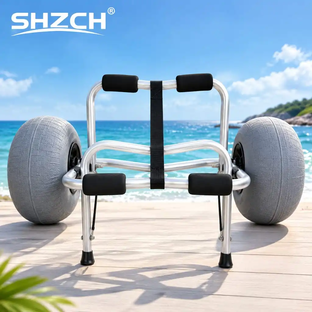 Portable Folding Kayak Trolley Canoe Paddle Board Dolly 330LBS Adjustable Width Balloon Wheel Cart