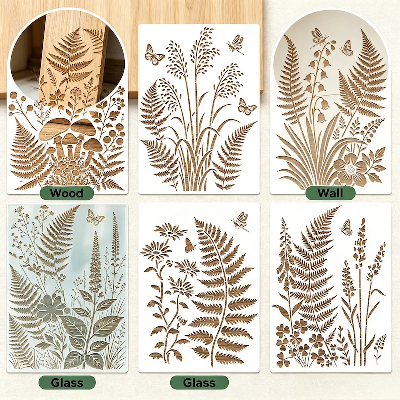Botanical Fern Stencils Set